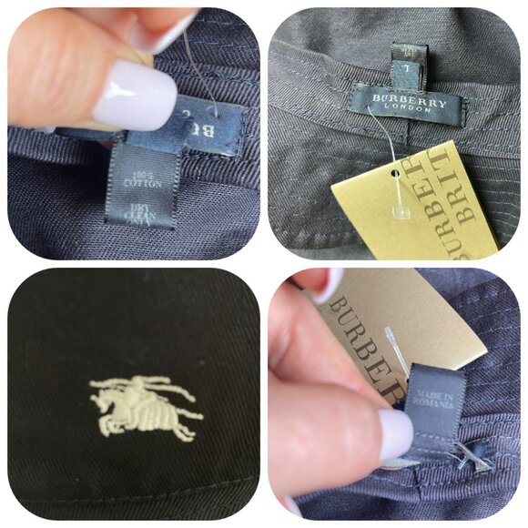 Auc NWT Burberry Cotton Logo Bucket Hat - Picture 6 of 12